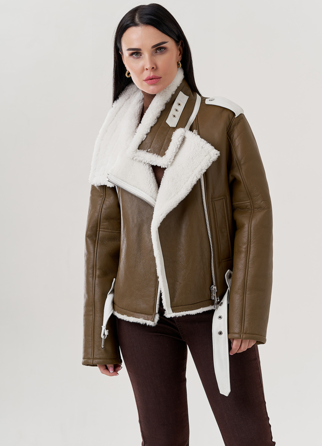 фото Женская дубленка пилот  модель № 79597