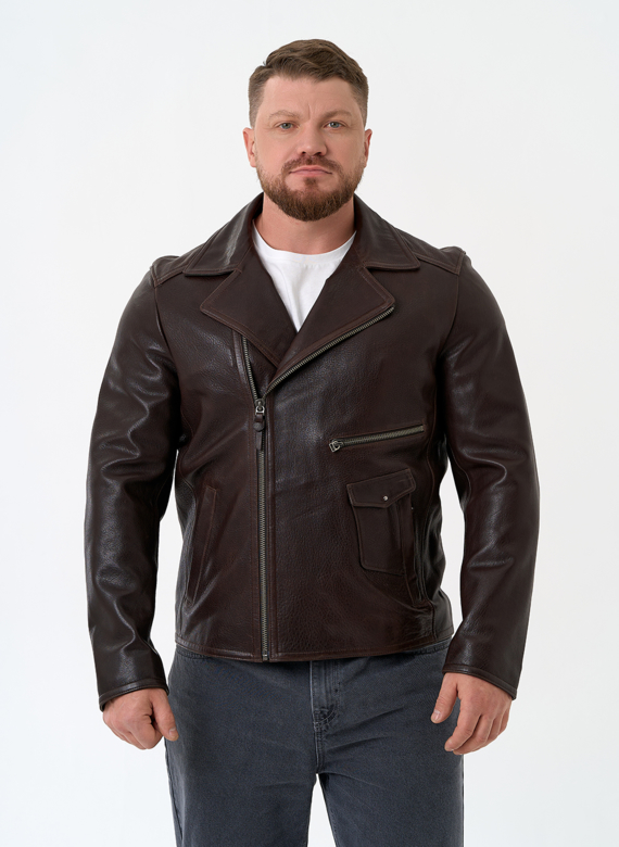 Мужская куртка косуха из натуральной кожи