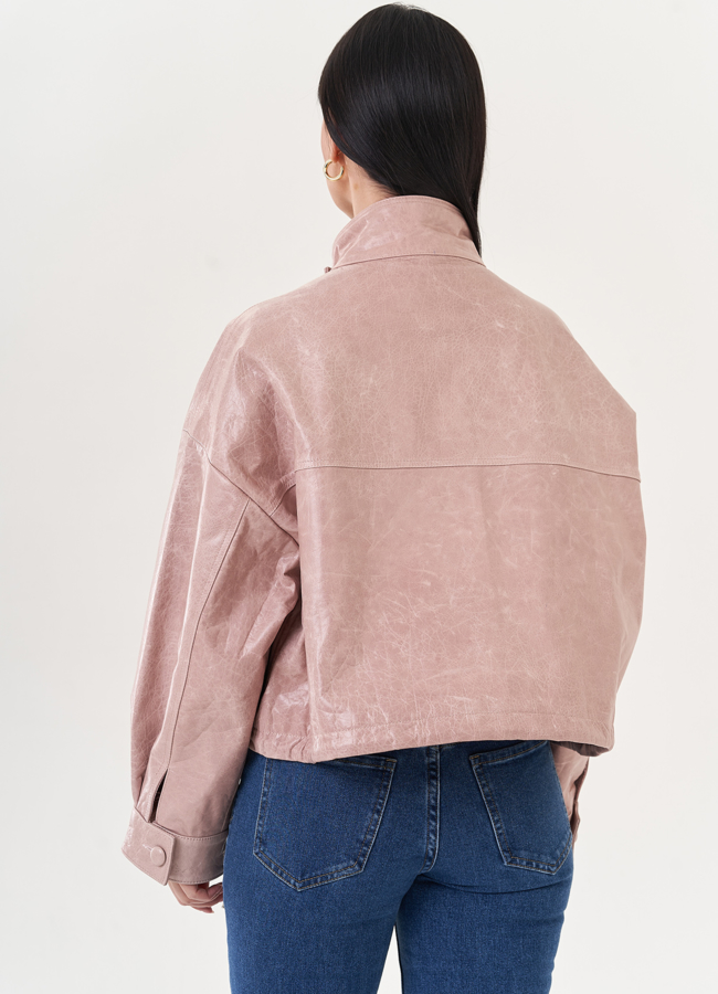 Куртка из натуральной кожи оверсайз модель № 26892 в кредит