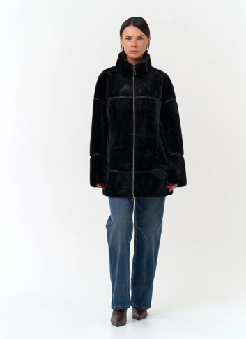 Женское пальто из эко меха фото