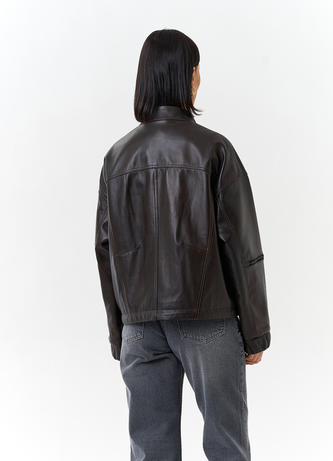 Женская куртка из натуральной кожи модель № 32675 в рассрочку