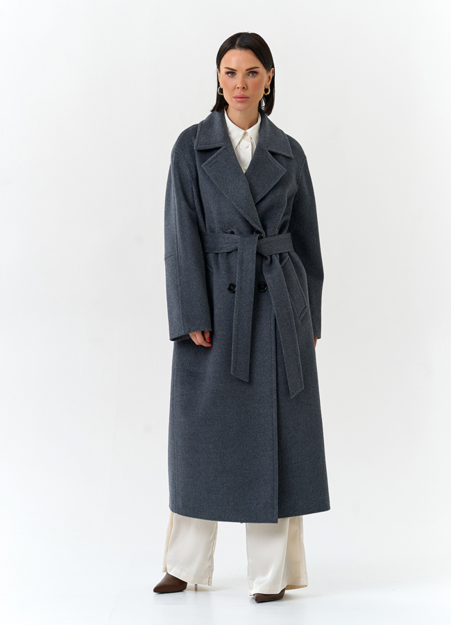 Женское пальто с английским воротником модель № 32577 меха малина