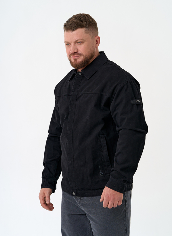 Мужская джинсовая куртка черного цвета