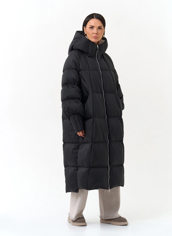 Женский пуховик с капюшоном фото