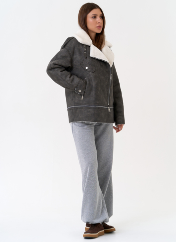 Женская дубленка трансформер из эко замши