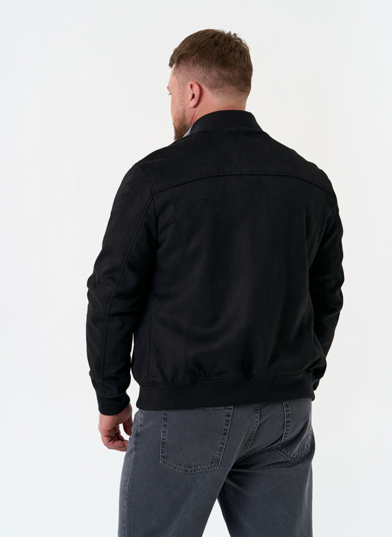 Мужская куртка бомбер из эко замши