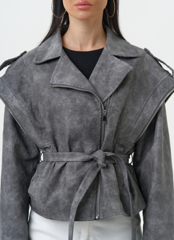 Куртка женская из эко кожи в стиле ретро