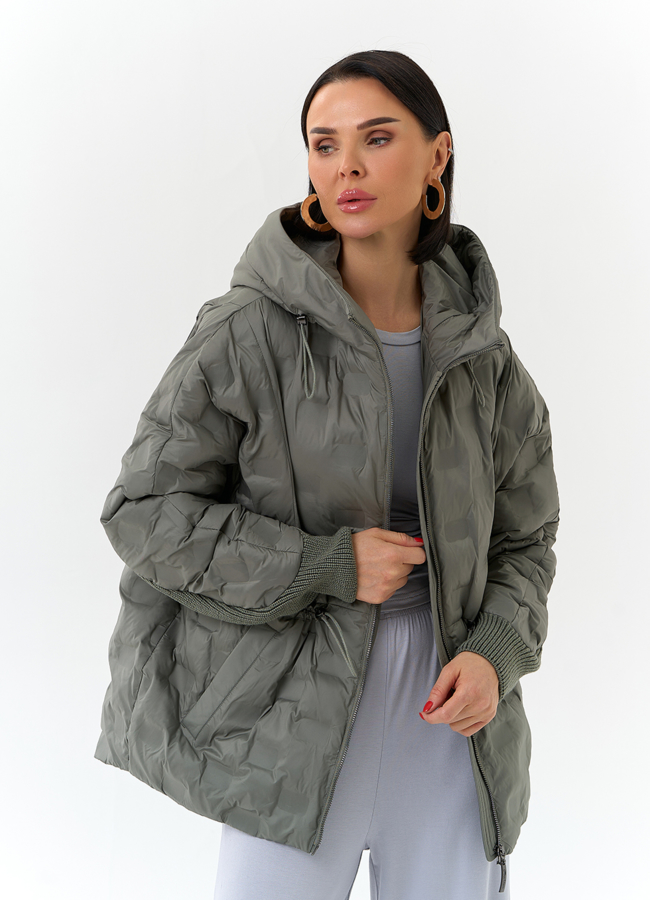 Женская куртка с капюшоном  модель № 32566 универмаг малина