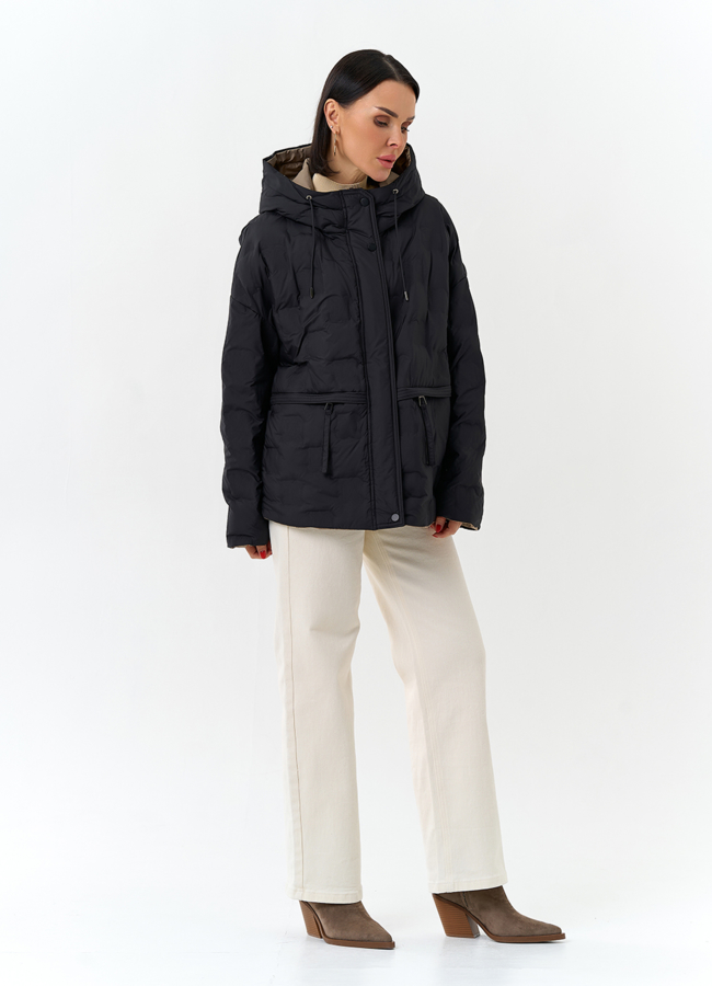 Женская двухсторонняя куртка с капюшоном модель № 32722 в рассрочку