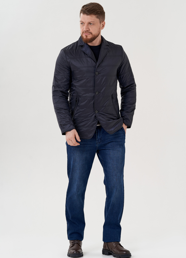 Мужская куртка синего цвета  модель № 24356 универмаг малина