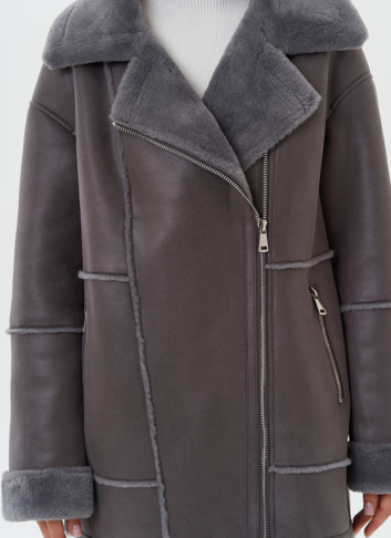 Женская дубленка из эко кожи