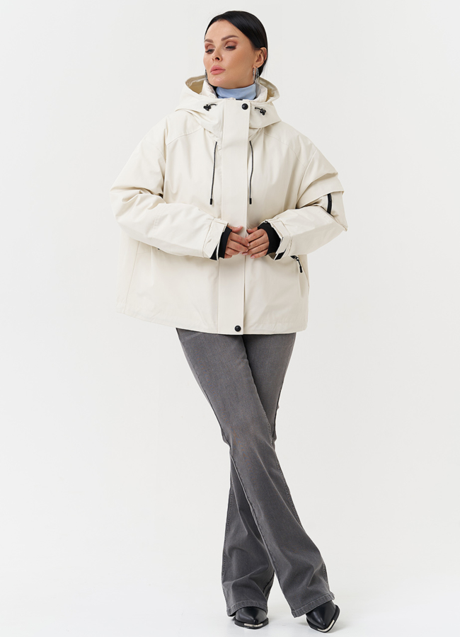 Двойная утепленная куртка с капюшоном модель № 28816 в кредит