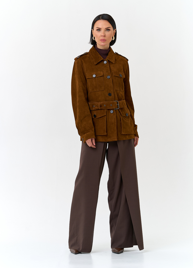 Куртка - сафари женская из натуральной замши модель № 29922 универмаг малина