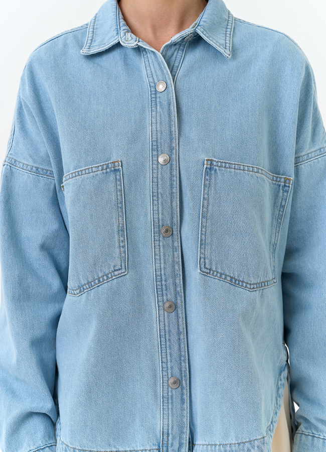 Женская джинсовая куртка рубашка модель № 33129 универмаг малина