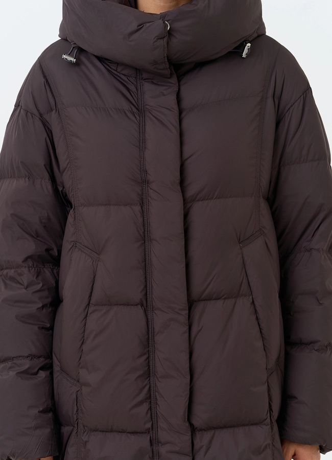 Женский пуховик с капюшоном модель № 34032 универмаг малина фото