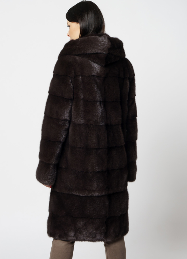 фото Норковая шуба с капюшоном трансформер 4 в 1 модель № 25925