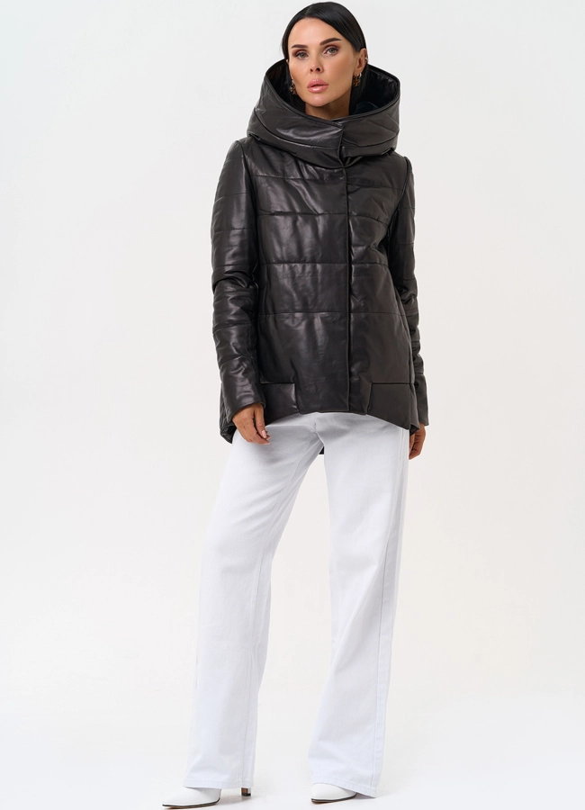 Теплая куртка из натуральной кожи модель № 75324 универмаг малина