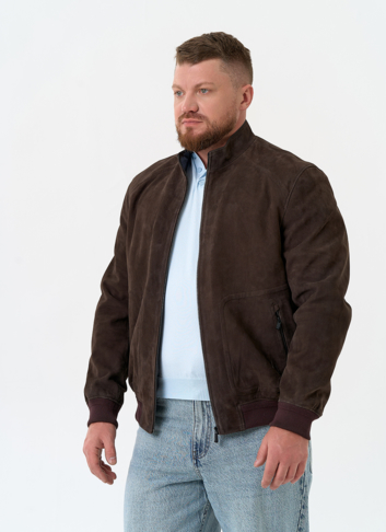 Мужская куртка бомбер из натуральной замши