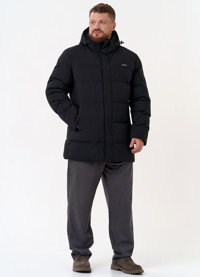 Мужской пуховик с капюшоном модель № 31456 универмаг малина