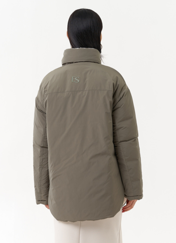 Женская двухсторонняя куртка с воротником стойкой